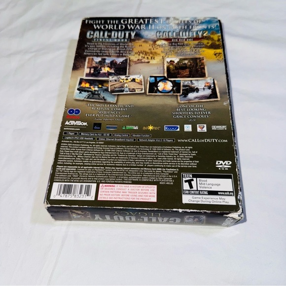 PS2 Call of Duty Legacy Finest Hour, COD 2 Big Red One Activision Video Game Set - Picture 3 of 8